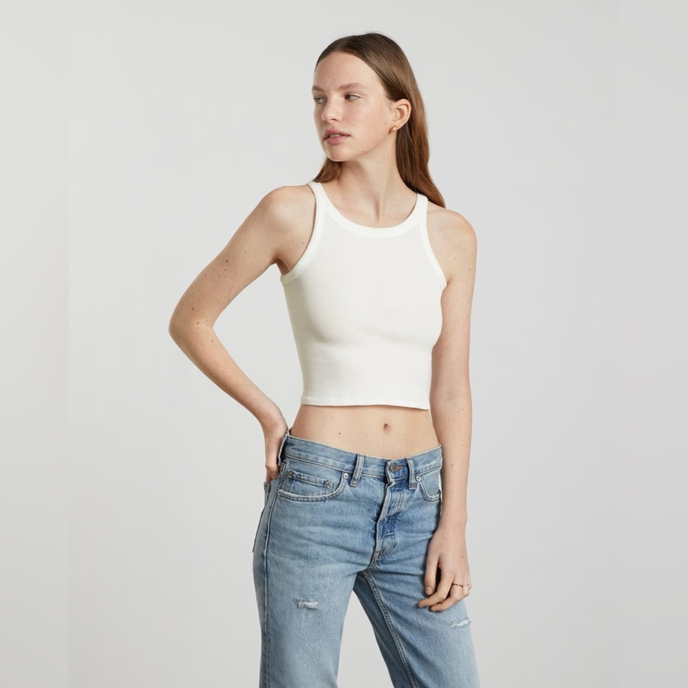 EVERLANE Pima Microrib Tank (in Tangerine 🍊)